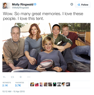 Illustration for article titled Fan Prayers Answered: Here’s What The Cast Of ‘Sixteen Candles’ Looks Like In A Tent
